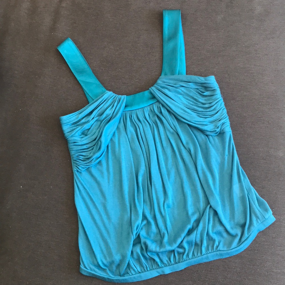 Beautiful satin and silk teal tank top